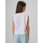 Girls sleeveless T-shirt with print 4F 4FJRSS26TSLEF328-11S - Image 2
