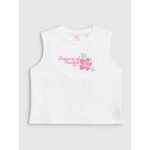 Girls sleeveless T-shirt with print 4F 4FJRSS26TSLEF328-11S - Image 5