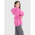 Girls sweatshirt with hood, open, 4F 4FJRAW25TSWSF2439-54S - Image 3