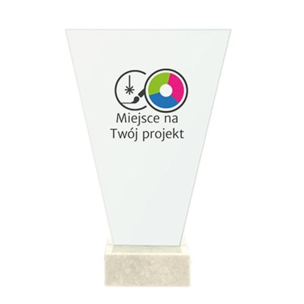 Glass trophy on a marble base - INDIVIDUAL