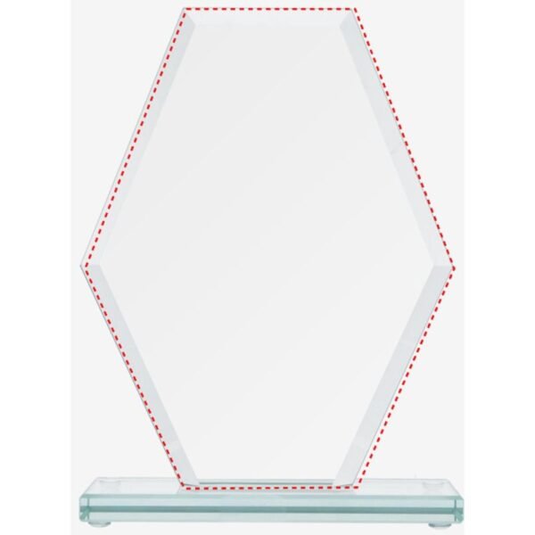 Glass trophy with a broken base