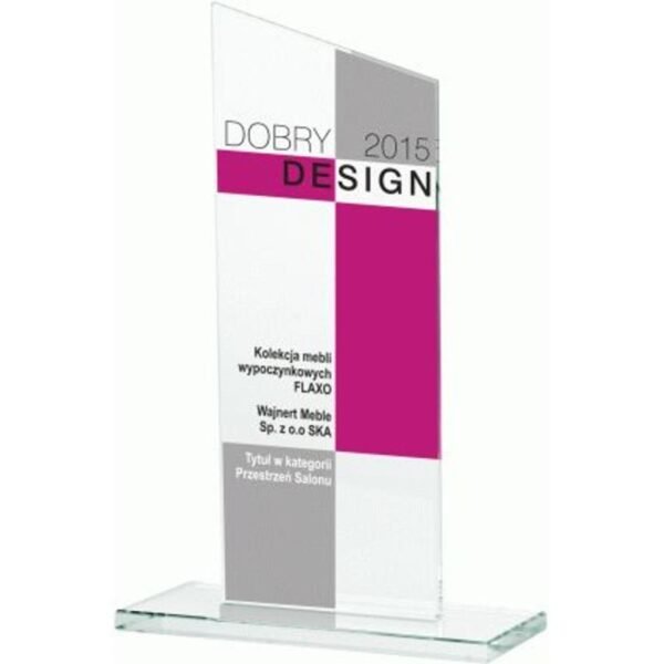 Glass trophy with LuxorJet color print
