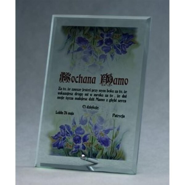 Glass trophy with LuxorJet color print