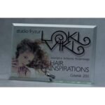 Glass trophy with LuxorJet color print