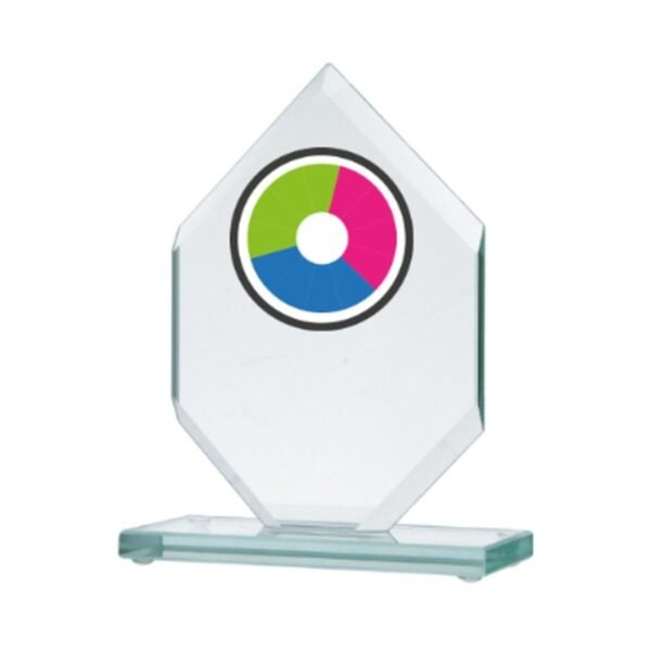 Glass trophy with LuxorJet color print