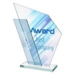 Glass trophy with LuxorJet color print