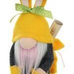 gnome bunny boy 20cm yellow with gift bag spring decoration - Image 4