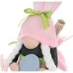 Gnome Bunny Girl 20cm Pink with Gift Bag Spring Decoration - Image 4