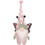 gnome butterfly pink 25cm spring decoration - Image 2
