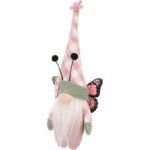 gnome butterfly pink 25cm spring decoration - Image 3