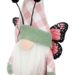 gnome butterfly pink 25cm spring decoration - Image 4