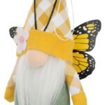GNOME BUTTERFLY YELLOW 25CM SPRING DECORATION - Image 4