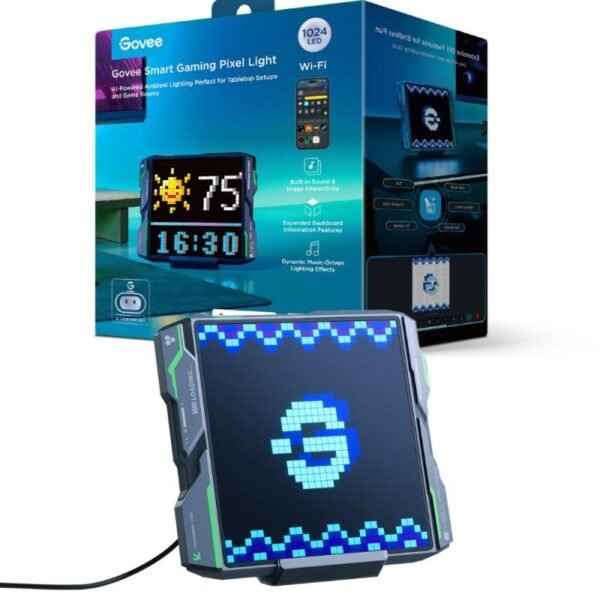 Govee H8630 Gaming Pixel Light | LED panel | 185*150*35mm, 1024 LEDs, 2.4GHz Wi-Fi + Bluetooth