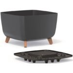 GRACIA SQUARE FLOWERPOT 24x24CM ANTHRACITE