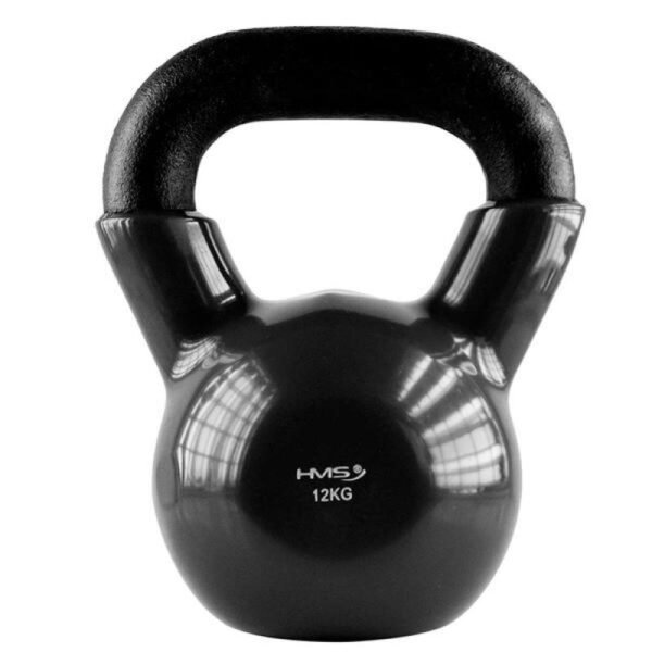 HMS KNV12 BLACK vinyl-coated cast iron kettlebell