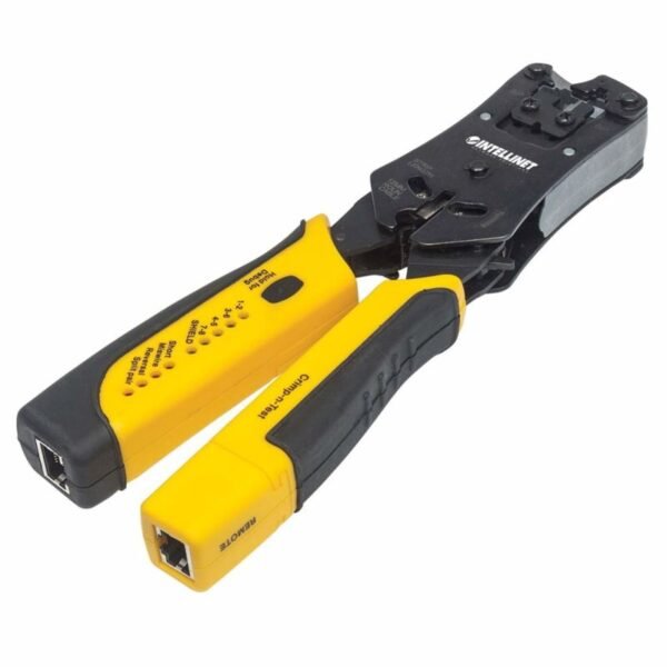 INTELLINET RJ45/RJ11/RJ12/RJ22 PLUG CRIMPING TOOL WITH CABLE TESTER 780124