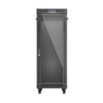 Lanberg 19" 32U 600x1000 black floor-standing rack cabinet with glass doors (flat pack) - Image 2