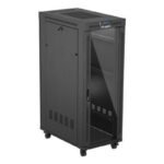 Lanberg 19" 32U 600x1000 black floor-standing rack cabinet with glass doors (flat pack) - Image 3