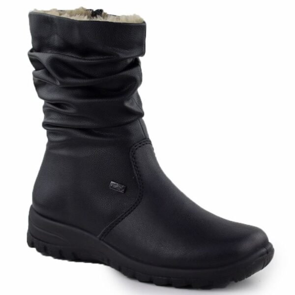 Leather waterproof womens ankle boots insulated with a membrane RIEKER Z7171-01
