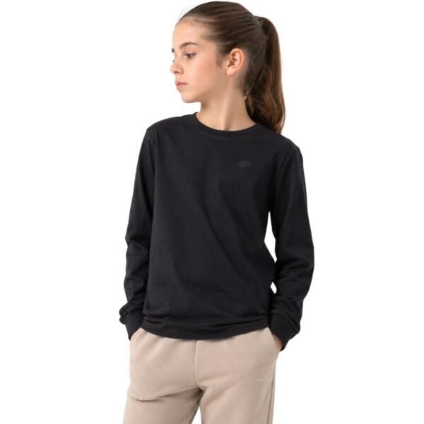 Longsleeve T-shirt for girls 4F F460 deep black 4FJWMM00TLONF460 20S