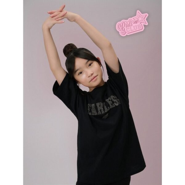 Loose T-shirt with print for girls 4F 4FJRSS26TTSHF3453-20S