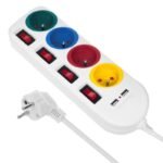 MACLEAN 4-OUTLET 2XUSB POWER STRIP MCE229W - Image 6