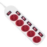 MACLEAN 5-OUTLET POWER STRIP WHITE WITH SWITCHES MCE204R/W - Image 2