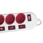 MACLEAN 5-OUTLET POWER STRIP WHITE WITH SWITCHES MCE204R/W