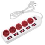 MACLEAN 5-OUTLET POWER STRIP WHITE WITH SWITCHES MCE204R/W - Image 3