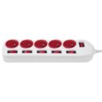 MACLEAN 5-OUTLET POWER STRIP WHITE WITH SWITCHES MCE204R/W - Image 7