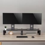 Maclean dual monitor stand, max. 20kg, tempered glass, (1029x285x127mm), MC-936 - Image 2
