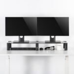 Maclean dual monitor stand, max. 20kg, tempered glass, (1029x285x127mm), MC-936 - Image 7