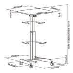 Maclean laptop desk, height adjustable, for sitting and standing work, max height 113cm, MC-892B - Image 4