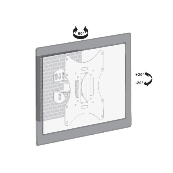Maclean MC-501B TV wall mount (Swivel, wall-mounted, tiltable - 42"; max. 30kg)