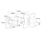 Maclean MC-503S Monitor Wall Mount (Swivel, Wall, Tilt; 23" - 42"; Max. 30kg) - Image 5