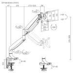 Maclean MC-969 monitor mount, double arm, with gas spring, 17"-45", 16 kg, - Image 4