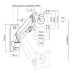 MACLEAN MONITOR WALL MOUNT 17"-27" GAS SPRING MAX 7KG MC-458