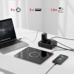 MACLEAN POWER STRIP, EXTENSION CORD 2 OUTLETS + 3XUSB, 110-240V AC 50/60HZ, 2.1A MAX 2500W, 1.5M, BLACK MCE387 B - Image 8