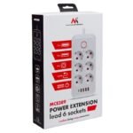 MACLEAN POWER STRIP, EXTENSION CORD 6 OUTLETS + 4XUSB, 110-240V AC 50/60HZ, 2.1A MAX 2500W, 1.5M, BLACK MCE389 B - Image 4