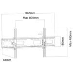 MACLEAN TV MOUNT, MAX VESA 800X400, 43-100", 120KG, TILT ADJUSTMENT +15°~-15° MC-422 - Image 4