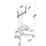 Maclean TV stand trolley, professional, on wheels, max 32-65", max 40kg, MC-739 - Image 5