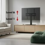 MACLEAN UNIVERSAL TV STAND, FOR TV CABINET, STAND, MAX. 40KG, MAX. VESA 400X400, HEIGHT AND ANGLE ADJUSTMENT MC-1240 - Image 5