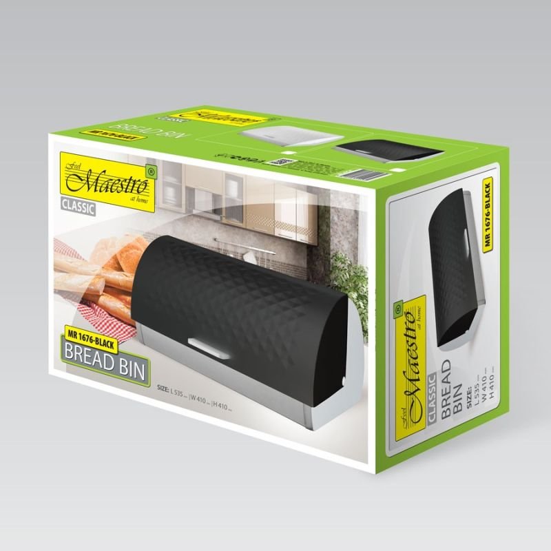 lupin-wear-ca-maestro-mr-1676-black-bread-bin-2040663 MAESTRO MR-1676-BLACK bread bin - Image 1