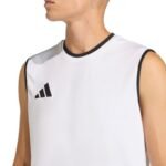 Mens adidas Entrada 26 Sleeveless Jersey White KB3928 - Image 4