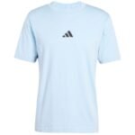 Mens adidas Essentials 3 Stripes T-shirt blue JE6397 - Image 2
