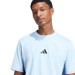 Mens adidas Essentials 3 Stripes T-shirt blue JE6397 - Image 5