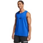 Mens adidas Essentials Small Logo Tank Blue JE8978