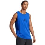 Mens adidas Essentials Small Logo Tank Blue JE8978 - Image 4