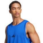 Mens adidas Essentials Small Logo Tank Blue JE8978 - Image 5