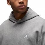 Mens Air Jordan Essentials Fleece Carbon Heather Hoodie - FJ7774-091 - Image 3